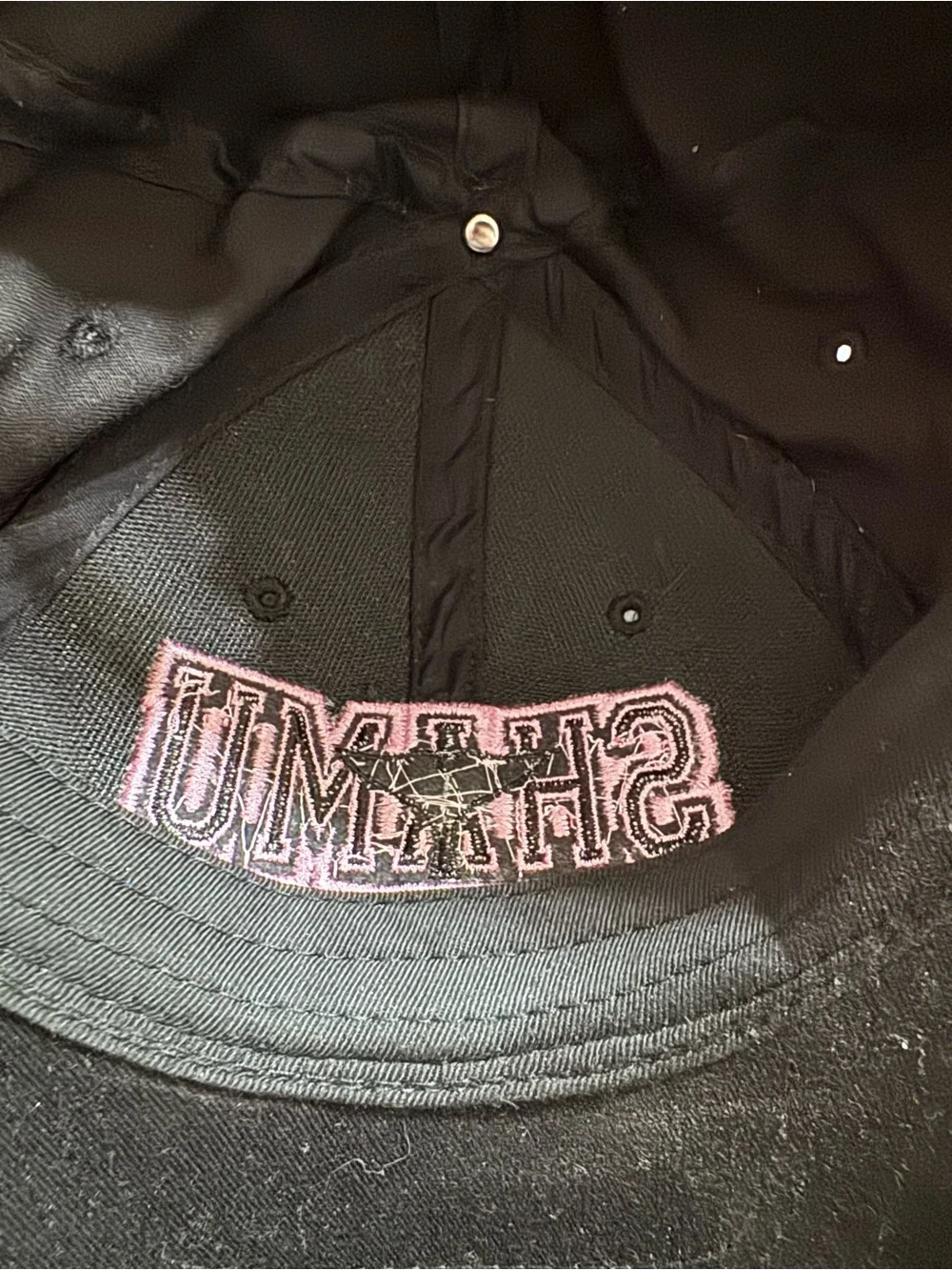 Vintage SeaWorld Shamu Youth Hat Black Pink Whale Tail Velcro Adjustable Cap